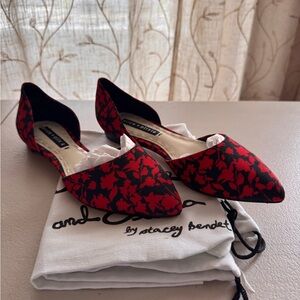 Alice + Olivia Graphic Floral Red Shoes